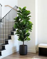 Harga Grosir Pohon Fiddle Leaf Buatan, Pesanan Massal Tanaman Hias Palsu dalam Pot untuk Acara Pernikahan dan Pesta