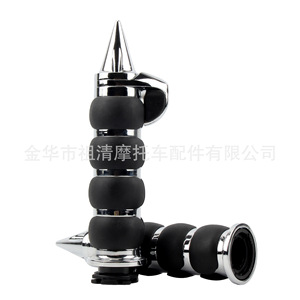 Puños de manillar de motocicleta Zuqing, empuñadura de acelerador puntiaguda de aleación de zinc, cromo negro para Harley Cruiser estilo retro - Product Image 3