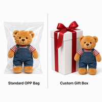 Oso de peluche personalizado relleno de algodón PP personalizado con ropa y logotipos hechos de felpa larga