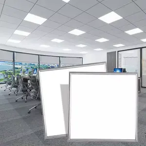 Luzes embutidas de teto para iluminação interna 60x60 600x600 595x595 85-265v, painel de suspensão quadrado plano