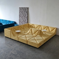 Canapé Modulaire Moderne et Simple en Sable, Combinaison Créative Multifonctionnelle, Style Silencieux et Décontracté pour Appartement Trois Places