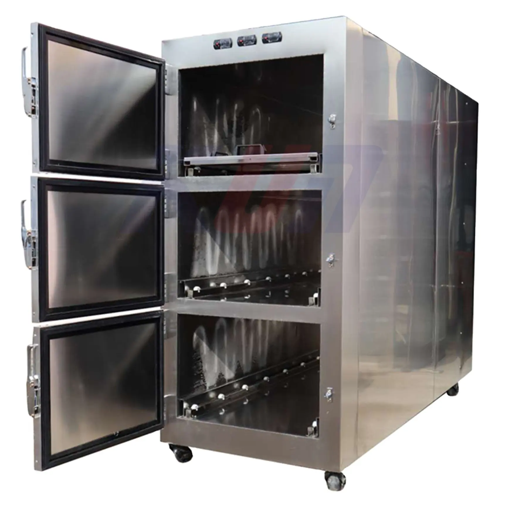 Réfrigérateur électrique d'abondance à 3 portes, en acier inoxydable, pour morge, corset, système de refroidissement
