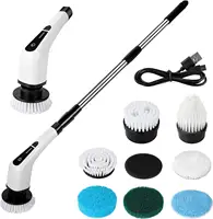Buy Wholesale China Electric Brush Shower Cleaner Scrubber Cordless  Adjustable Handle Spin Scrubber Bathroom Tile & Brush at USD 13.45