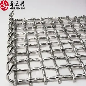 Vendita calda maglia quadrata di schermatura zincato/acciaio inox crimpato rete metallica