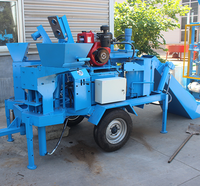 Machine à briques de terre compressée, machine à former des briques en terre cuite, machine à briques en béton mobile diesel M7MI Twins, petite machine à briques