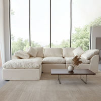 Canapé en tissu en forme de L, moderne et très demandé, avec rembourrage en éponge, confortable et idéal pour les villas