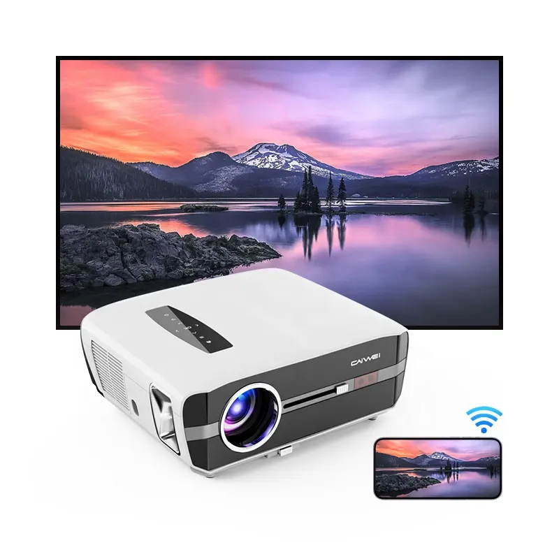 Android Projector Speaker 4K Vivi Nice Native 1080P Draagbare 300 "Film Outdoor Home Cinema