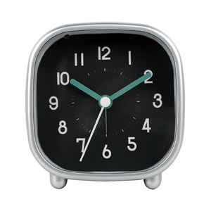 Réveil analogique silencieux argenté de 3,5 pouces avec veilleuse pour étudiants - Product Image 3