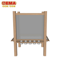 Chevalet de peinture en bois à quatre faces EMA 2025 pour enfants, tableau de dessin extérieur pour école Montessori et salle de classe extérieure