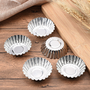 Moule à pâtisserie réutilisable en acier inoxydable épaissi, en forme de chrysanthème, pour base de tarte aux œufs portugaise, mini-gâteau et pudding, pour la cuisson transfrontalière - Product Image 4