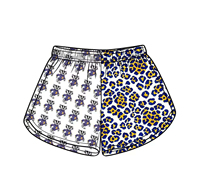Shorts décontractés pour enfants personnalisés, shorts d'été à séchage rapide, taille haute, imprimé léopard, shorts pour filles