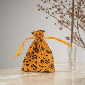 Pochette cadeau en coton biologique brodée pour Halloween, avec cordon de serrage, pour bracelets, montres, bagues, écran pour décoration artisanale - Product Image 1