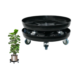 <span class=keywords><strong>Support</strong></span> <span class=keywords><strong>de</strong></span> pot <span class=keywords><strong>universel</strong></span> moderne en plastique PP noir robuste avec roulettes, pour intérieur et extérieur, 12 pouces - Product Image 1