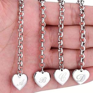 Pulsera de Acero Inoxidable 316L con Letra Corazón Infinito, Chapada en Oro de 18K, para Mujer, Unisex, Joyería Plateada - Product Image 2