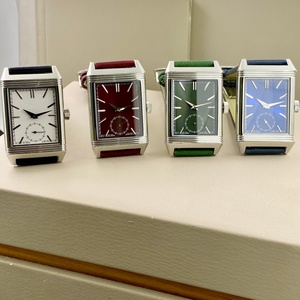 Dark Green Dial <b>Rectangular</b> Mechanical <b>Watch</b> with Stainless Steel Leather Strap, Vintage Business Men's Wristwatch - Product Image 1