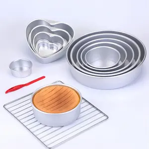 糕点金属铝合金圆形圣诞蛋糕模具烘焙装饰锡锅工具模具