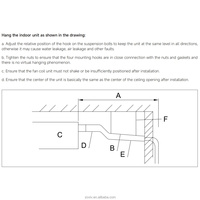 Unité de ventilation à cassette 2 tuyaux 4 voies avec moteur AC, eau réfrigérée, pompe, télécommande automatique et Wi-Fi pour solution CVC