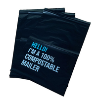 Kustom 25.5*37Cm Hitam Matte Pakaian Pos Plastik Poli Mailer Ramah Lingkungan Tas Surat