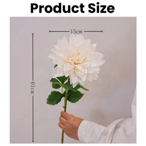Haute qualité mariage décoration de la maison fleurs unique grande tête Dahlias Latex artificiel vraie touche blanc <span class=keywords><strong>Dahlia</strong></span> fleur plantes - Product Image 2
