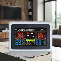 Jam Cuaca Digital Elektronik Termo-Higrometer Barometer Indoor Outdoor Multi-Fungsi Layar Warna Stasiun Cuaca