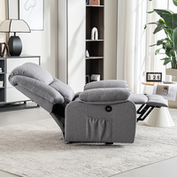 Canapé inclinable électrique moderne pour salon 2 en 1 avec télécommande, moteur, massage par vibration à 8 points et chauffage, extensible