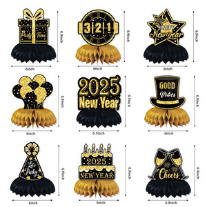 ของตกแต่งงานเลี้ยงปีใหม่ DAMAI 2025 ชุด 9 ชิ้น ของตกแต่งธีมปีใหม่ Eva ของตกแต่งงานปาร์ตี้สวัสดีปีใหม่ 2025 อุปกรณ์จัดงานปีใหม่ - Product Image 3