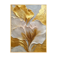 Peinture à l'huile sur toile avec feuille d'or, décoration murale 3D, vente en gros, art mural tridimensionnel, dessin à la main, décoration minimaliste