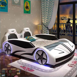 Cama Individual Ajustable de Madera Maciza con Barandilla de Seguridad para Niños, Estilo de Dibujos Animados, Muebles Multifuncionales para Dormitorio Infantil - Product Image 3
