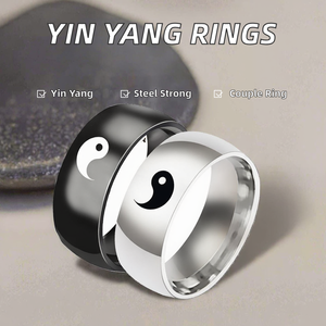 Nuovi Anelli Classici 2026 da 8MM in Acciaio Inossidabile con Incisione Tai Ji, Anelli <span class=keywords><strong>di</strong></span> Fidanzamento e Matrimonio per Coppie, Anello Yin Yang per <span class=keywords><strong>Uomo</strong></span> e <span class=keywords><strong>Donna</strong></span> - Product Image 2