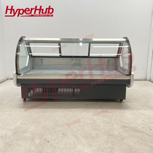 Exhibidor Industrial Premium de Metal Resistente en Blanco y Negro para Almacenamiento en Frío, Ideal para Negocios de Embutidos, Aves, Lácteos y Catering - Product Image 3