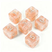 Dés en acrylique personnalisés de 16 mm, dés en résine à angle droit, dés à 6 faces, dés en perles orange, ensemble de dés de jeu D6 avec étoiles argentées