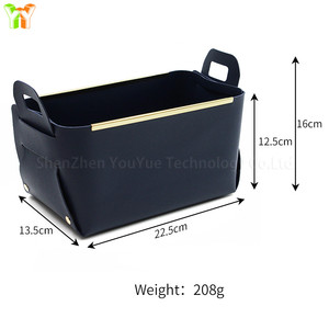 Make up Container Gifts Leather <strong>Small</strong> <strong>Storage</strong> <strong>Baskets</strong> Book Bins Decorative Foldable <strong>Baskets</strong> for Organizing Clothes Toys - Product Image 2