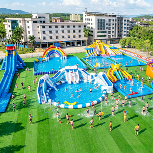 Parc aquatique <span class=keywords><strong>gonflable</strong></span> en PVC, aire de jeux pour enfants d'été, activités de jeux aquatiques, château <span class=keywords><strong>gonflable</strong></span>, toboggan aquatique, grande piscine extérieure - Product Image 1