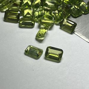 Pierre de péridot naturelle de qualité A, taille émeraude 5x7 mm, pour la fabrication de bijoux - Product Image 2