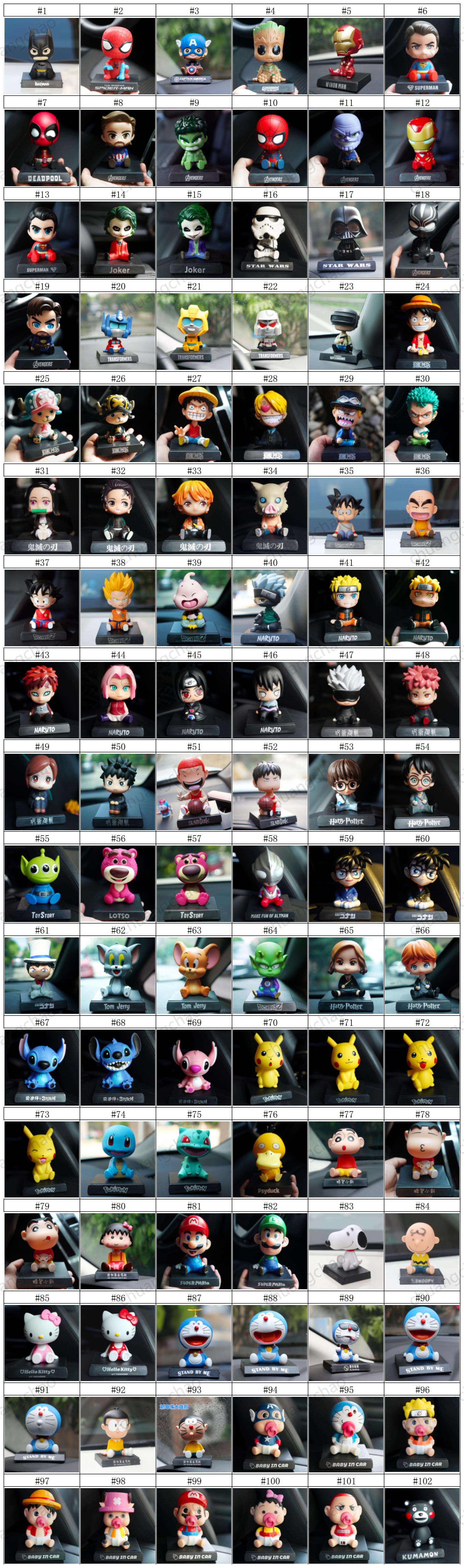 102 style (s'il vous plaît vérifier le numéro de produit)