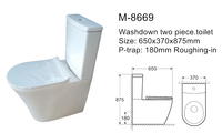 Cuvette de toilettes en céramique de luxe à prix d'usine, avec siphon en P, design moderne à double chasse, structure en deux parties, à poser au sol, garantie 5 ans