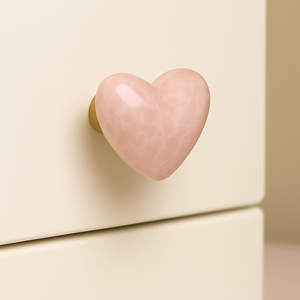 Nanwei đá Rose Quartz <span class=keywords><strong>Heart</strong></span> Knob tinh thể đá ngăn kéo xử lý đánh bóng màu hồng trang trí kéo cho đồ nội thất phần cứng nhà máy - Product Image 1