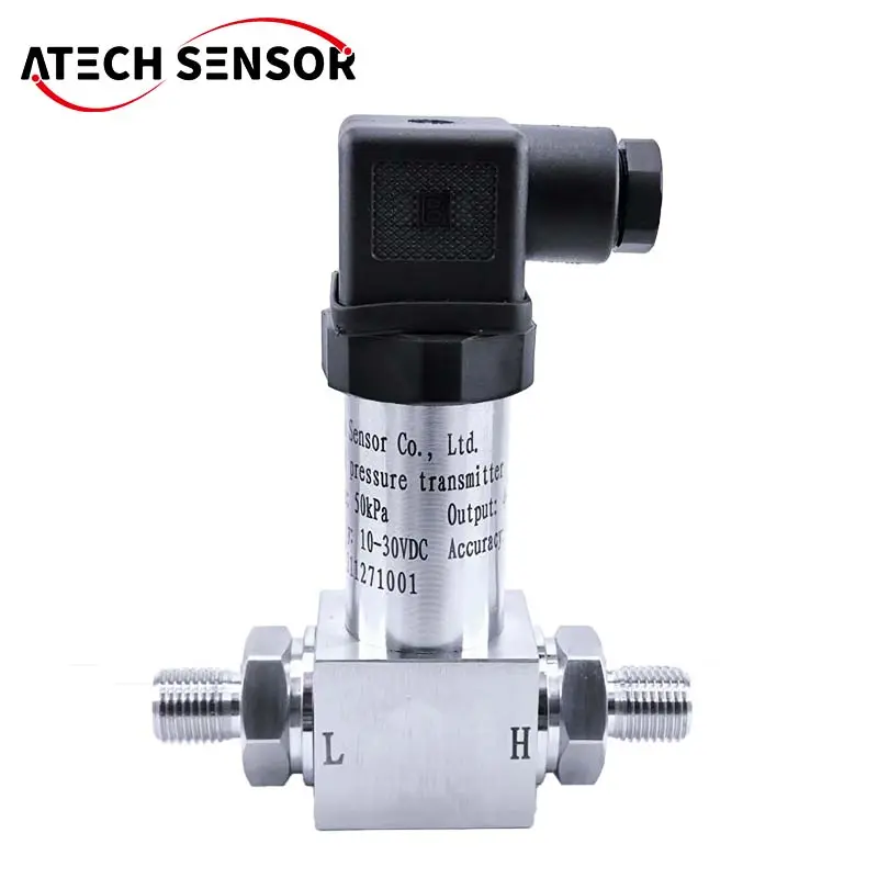 Atech 4-20ma Transmiter Tekanan Sensor Mikro Diferensial Hvac Udara Aliran untuk Peralatan Pneumatik Hidrolik Aerodinamis Medis