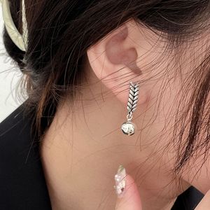 Yinruitai S925 Sterling <b>Silver</b> Wheat <b>Stud</b> Earrings For Women Korean Style Fashionable Luxury Everyday Wear - Product Image 4