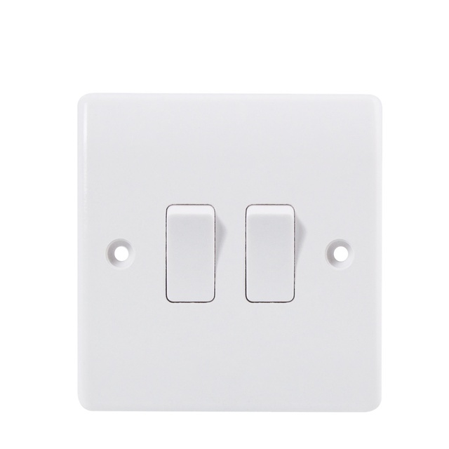 British Standard China Supplier New Design 2 Gang 1 Way Electrical Switches Mk