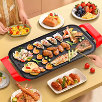 MLD 2026 Panggangan BBQ Korea Elektrik Portabel Tanpa Asap 1800W Lapisan Anti Lengket Dapat Dilepas Pengatur Suhu Digital