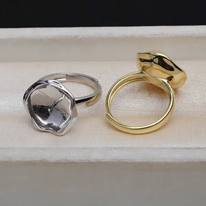 Wenchi S925 DIY Anneau Baroque Simple pour Femme, Support Vide pour Grande Perle 14-16, Modèle 16624, Accessoires de Bijoux, Anneaux de Jonction Ovales - Product Image 3