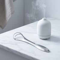 Grattoir à langue pour enfants, double action, en acier inoxydable, design adapté aux enfants, améliore l'hygiène buccale