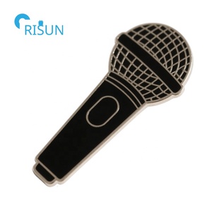 Pin de Solapa con Micrófono de Música Hip <span class=keywords><strong>Hop</strong></span> Rap, Pin de Esmalte Suave y Duro, Broche Personalizado con Micrófono - Product Image 5