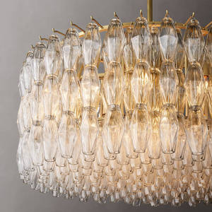 Large Round Modern Chandelier For Villa Hotel Living Room American Designer Big Clear Glass Luxury High Quality Glass Chandelier - Product Image 3