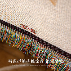 ผ้าปูโต๊ะผ้าฝ้ายโบฮีเมียนทรงสี่เหลี่ยมผืนผ้าพิมพ์ลายเรขาคณิตสำหรับตั้งแคมป์กลางแจ้งเสื่อปิกนิกใช้ได้สองด้าน - Product Image 2