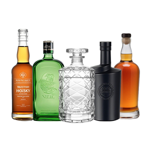 Tùy chỉnh thiết kế sang trọng rỗng 500ml 700ml 750ml siêu Flint rõ ràng uống rượu Tequila Gin Whisky chai thủy tinh với nút chai cap - Product Image 2