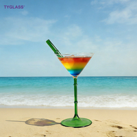 Bâtonnet d'agitation en verre borosilicate coloré écologique de luxe 12 mm pour accessoires de bar à boisson
