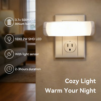 Mini Lampe LED Sans Fil à Détecteur de Mouvement, Lampe de Secours à Brancher, Lampe de Nuit LED Portable pour la Maison, le Salon