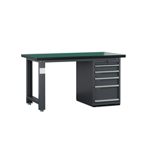 Système de banc de travail de garage avec armoire à outils et tiroirs verrouillables en acier laminé à froid, personnalisable OEM pour atelier automobile